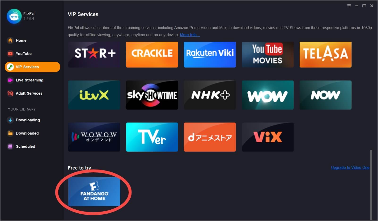 Find Fandango at Home from VIP Services